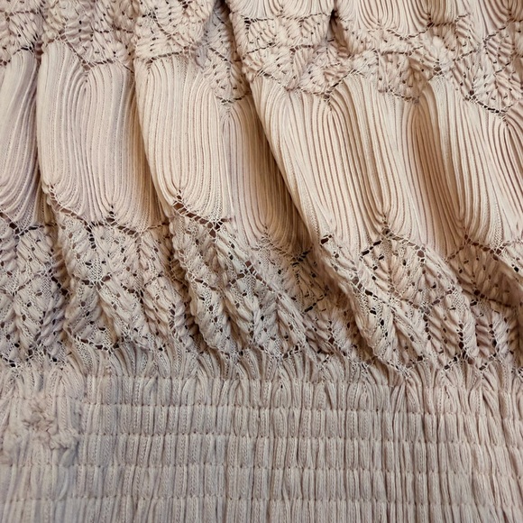 Coco + Carmen Blush Pink Lace Knit Sweater Top S/M Romantic Boho - Picture 2 of 8